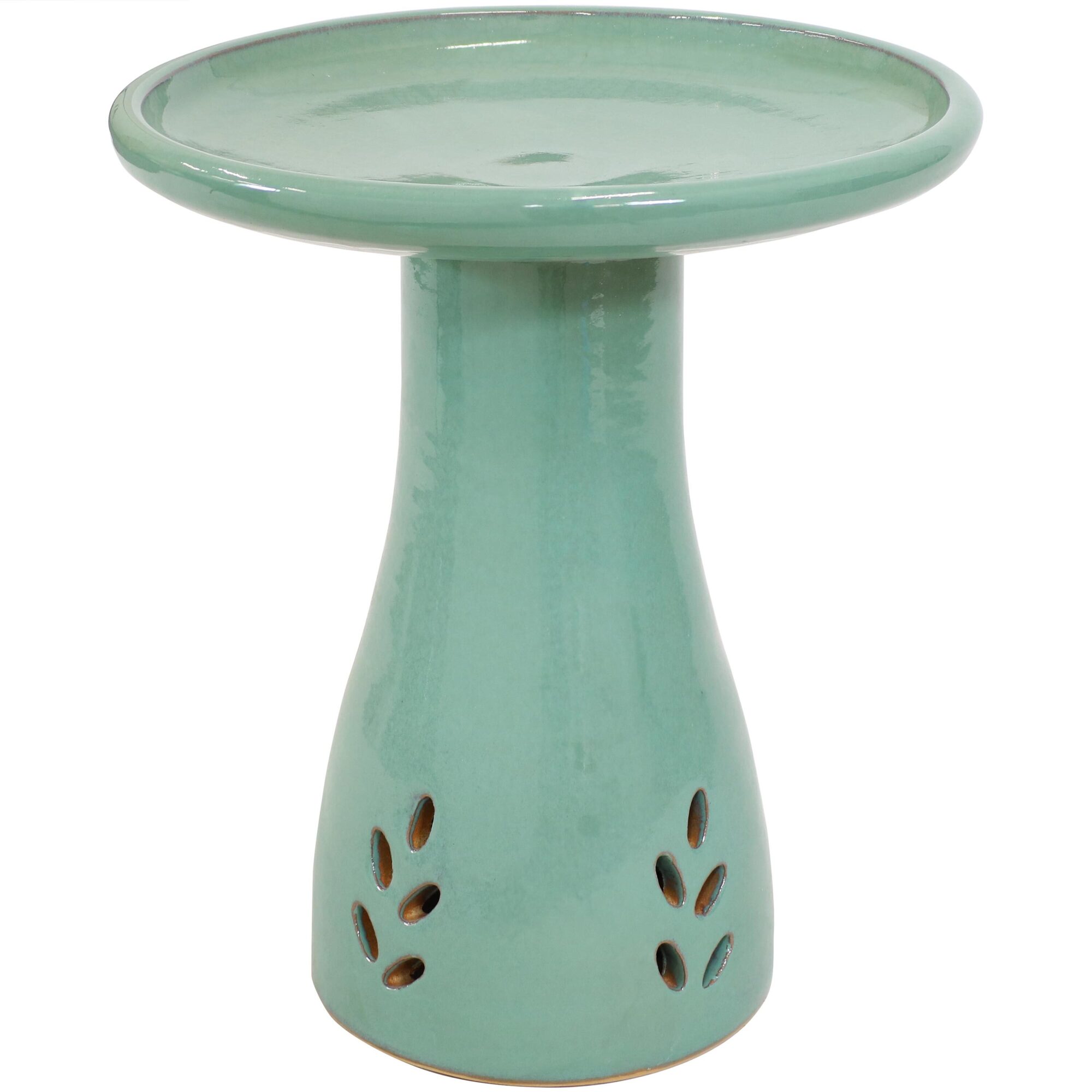 Sunnydaze Decor, Classic Ceramic Bird Bath - Seafoam, Model# AP-350